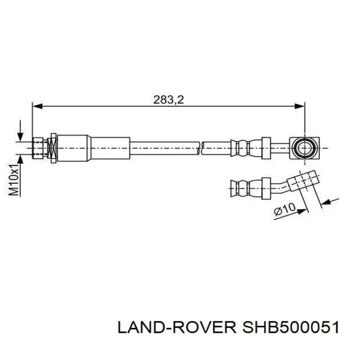 Купить SHB500051 Land Rover Задний тормозной шланг