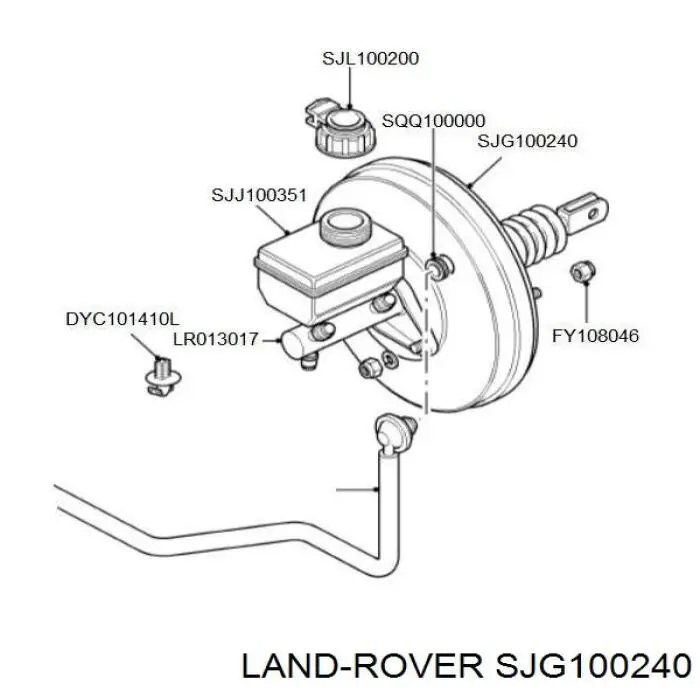 SJG100240 Land Rover reforçador dos freios a vácuo