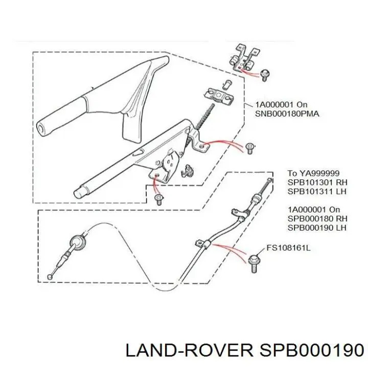 Трос ручного тормоза задний Land Rover SPB000190 цена, от 29.21 USD