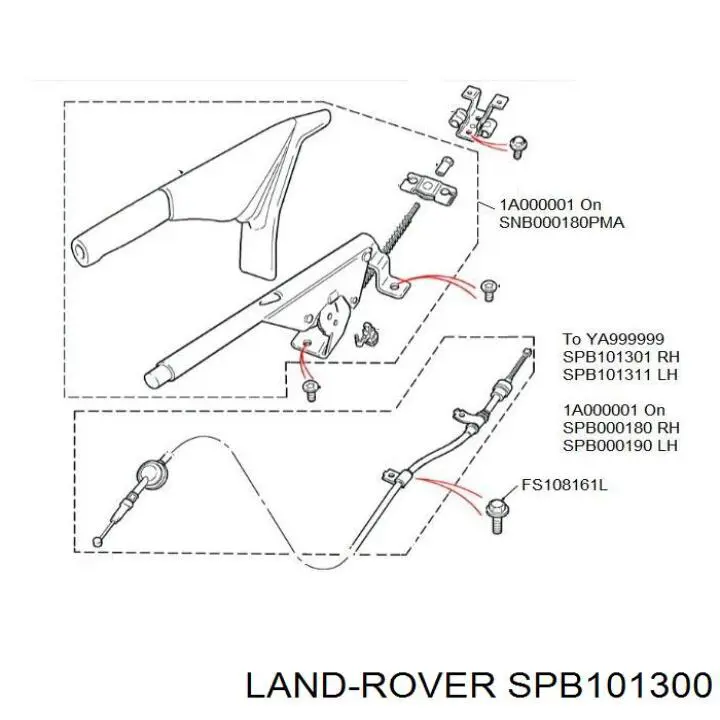 Купить SPB101300 Land Rover Задний правый трос ручника