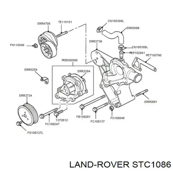 Помпа охлаждения Land Rover STC1086 цена, от 35.78 USD