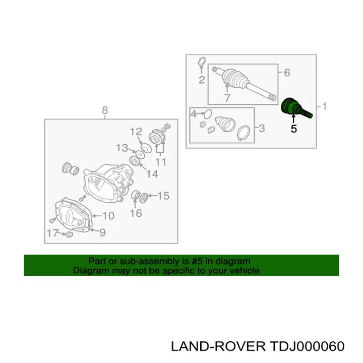 Купить TDJ000060 Land Rover ШРУС наружный задний