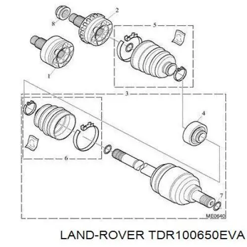 Semieixo (acionador) dianteiro esquerdo para Rover 600 (RH)