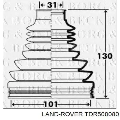 Купить TDR500080 Land Rover Пыльник ШРУСа задней полуоси наружный