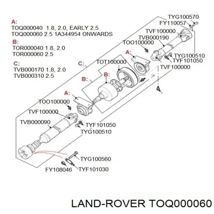 Карданный подшипник Land Rover TOQ000060 цена, от 26.82 USD