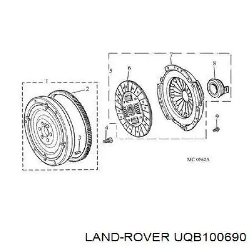UQB100690 Land Rover Диск сцепления ведомый