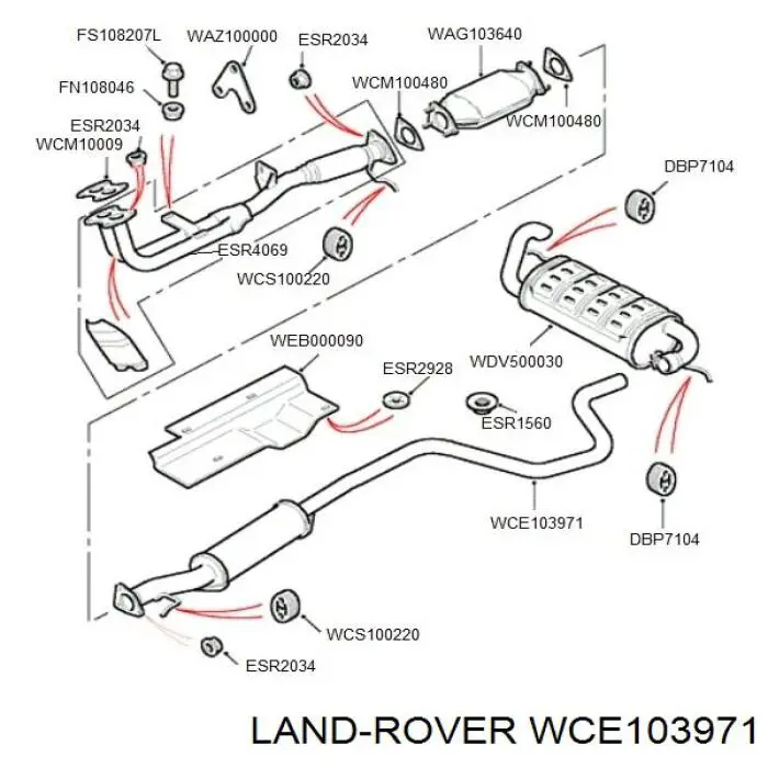 Глушитель, центральная часть Land Rover WCE103971 цена, от 62.53 USD