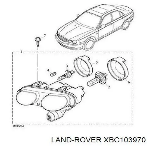 XBC002550 Rover фара левая