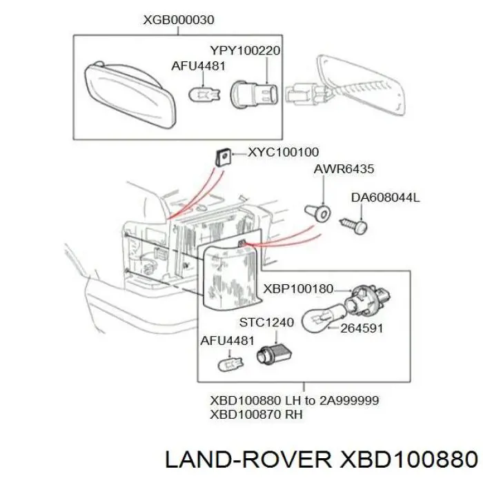 Купить XBD100880 Land Rover Поворотник левый