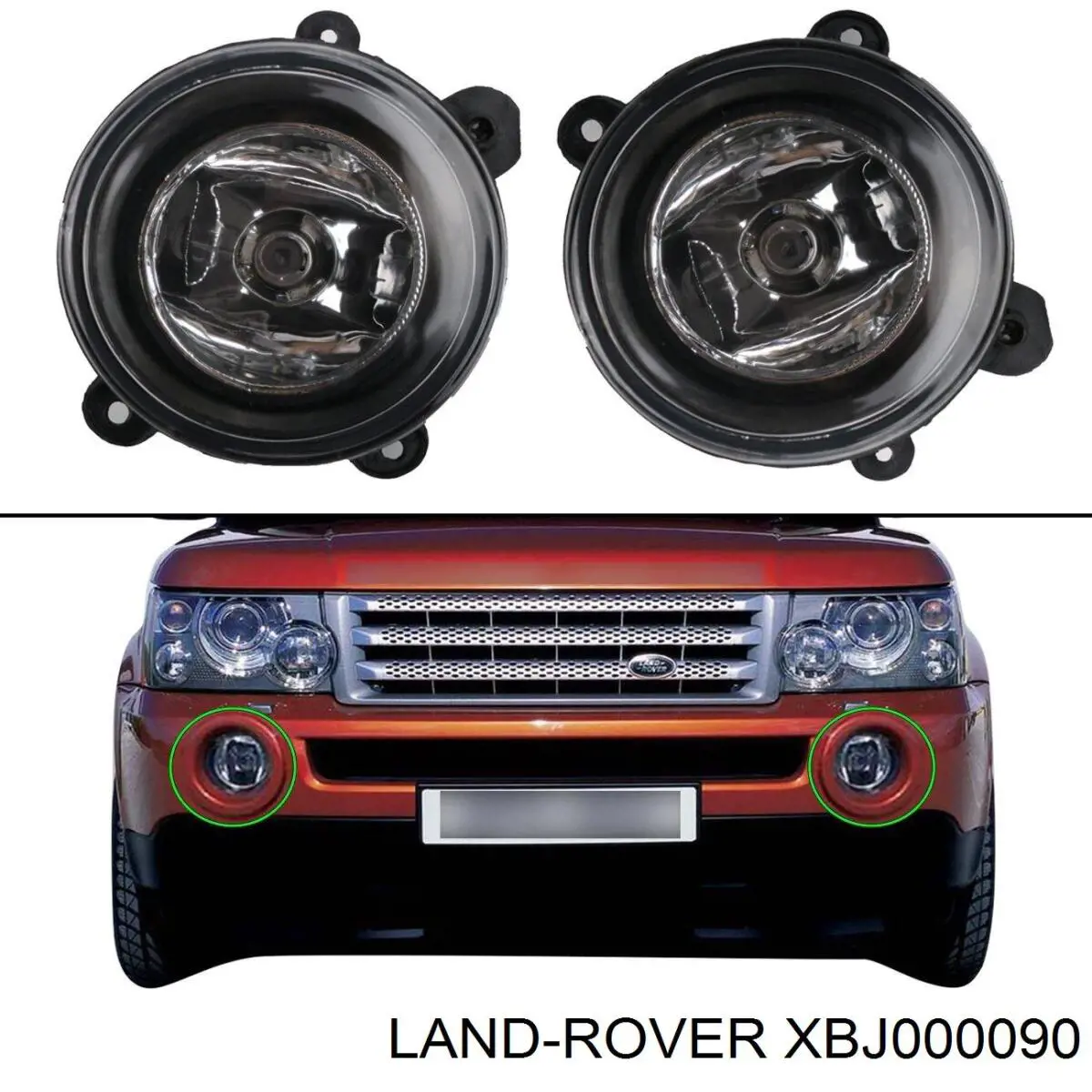 XBJ000090 Land Rover фара противотуманная левая