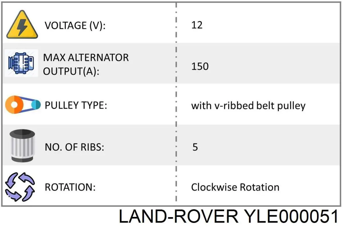 Купить YLE000051 Land Rover Генератор