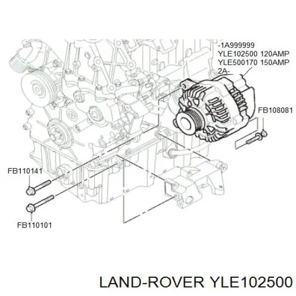 Автомобильный генератор Land Rover YLE102500 цена, от 165.54 USD