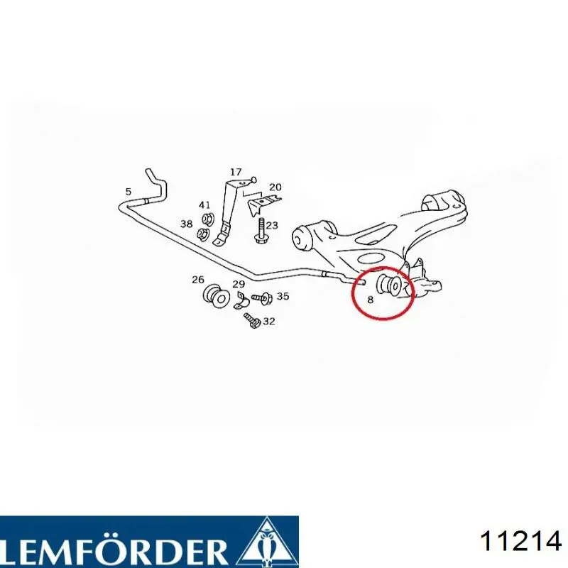 Втулка стабилизатора переднего наружная 11214 Lemforder