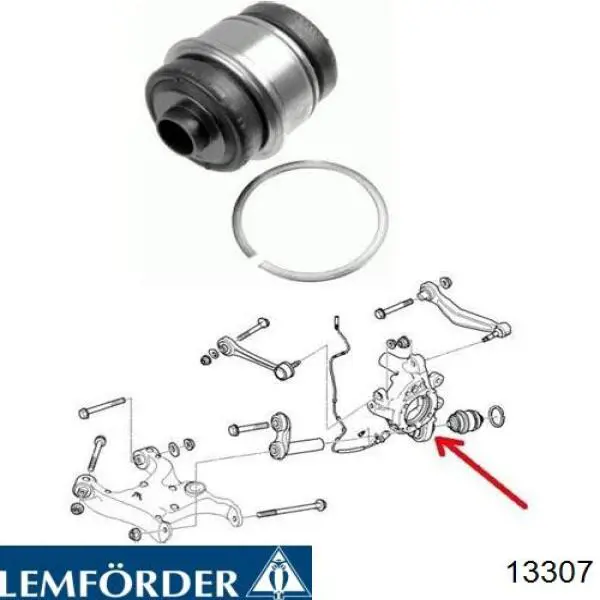 Купить 13307 Lemforder Сайлентблок цапфы задней