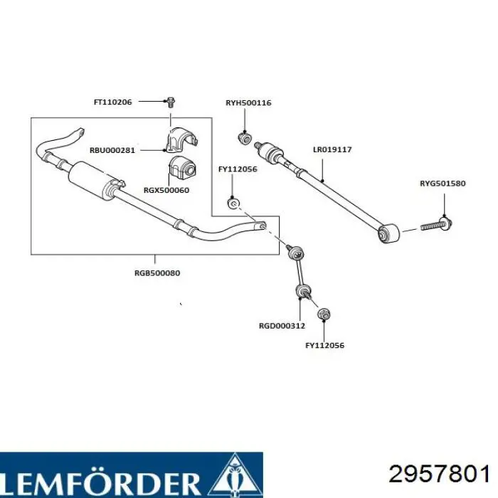 Barra transversal de suspensión trasera 2957801 Lemforder
