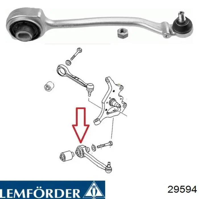 29594 Lemforder Рычаг передней подвески нижний, правый