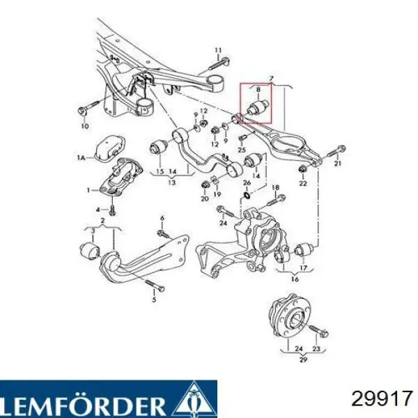 Купить 29917 Lemforder Сайлентблок заднего нижнего рычага