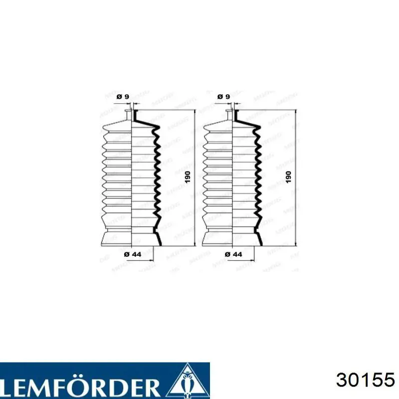 Пыльник рулевой рейки 30155 Lemforder