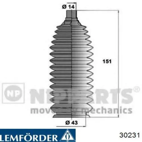 Купить 30231 Lemforder Чехол рулевого механизма