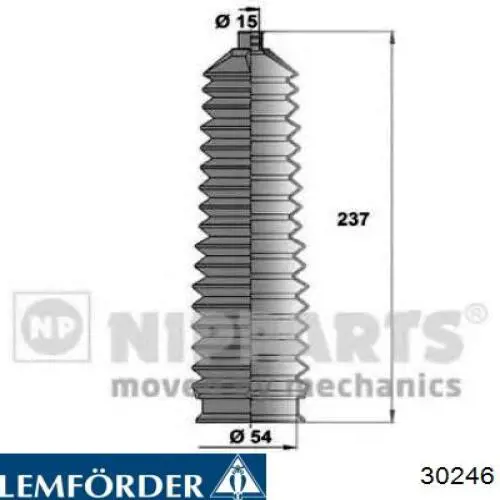 Пильник рульового механізму / рейки 30246 Lemforder