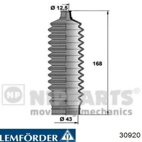 Пыльник рулевого механизма/рейки, левый Lemforder 30920 цена, от 7.91 USD