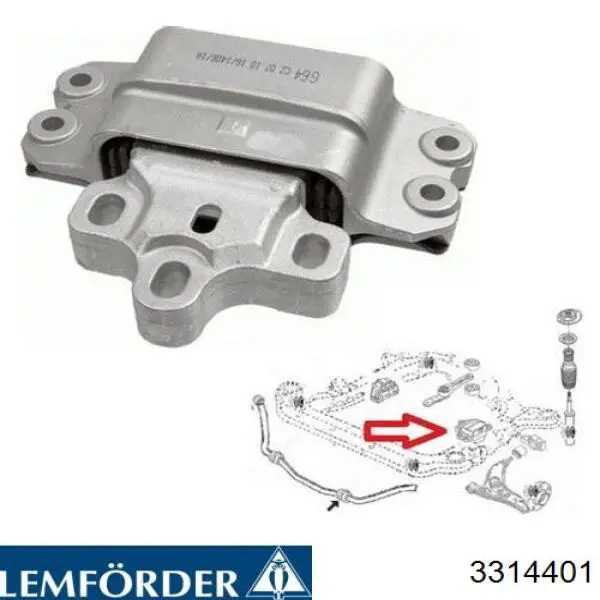 Купить 3314401 Lemforder Левая подушка двигателя