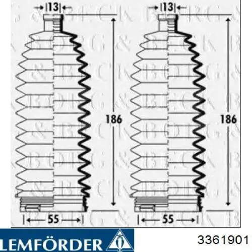 3361901 Lemforder Пыльник рулевой тяги