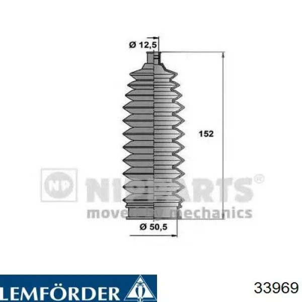 33969 Lemforder Чехол рулевой рейки правый