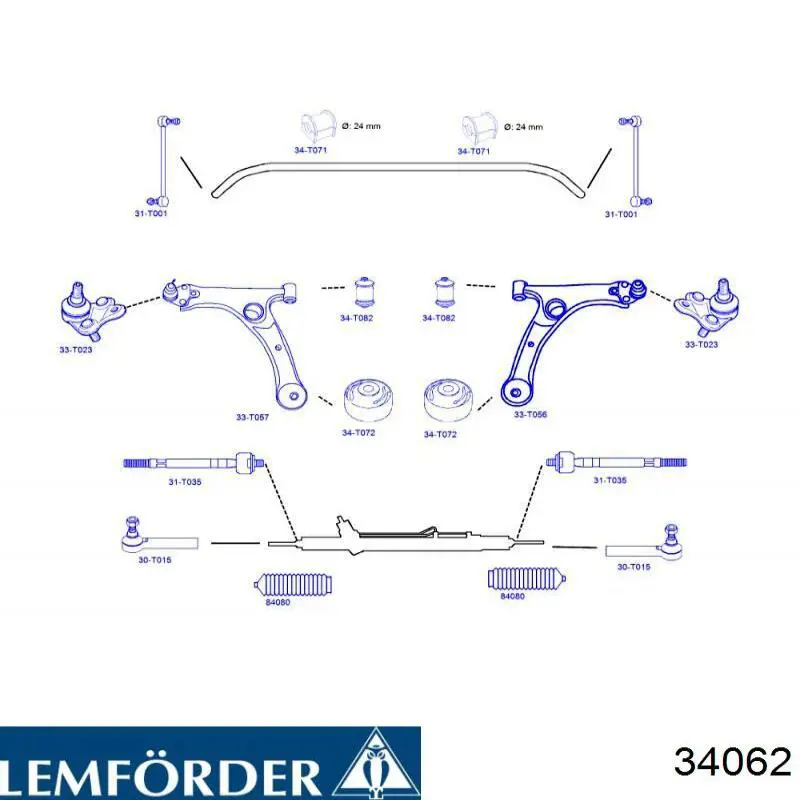 Купить 34062 Lemforder Втулки переднего стабилизатора