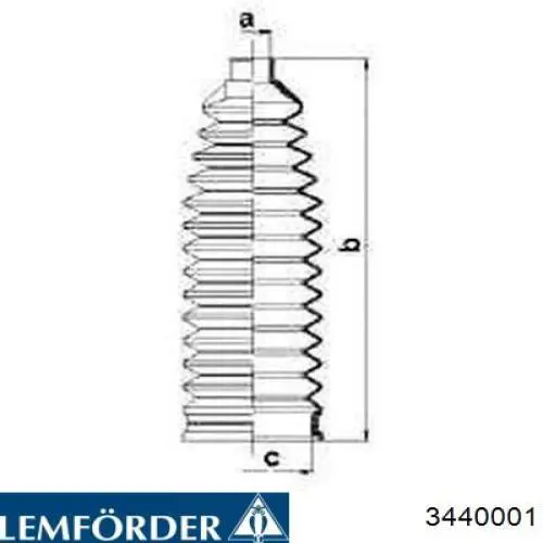 Пыльник рулевой рейки 3440001 Lemforder