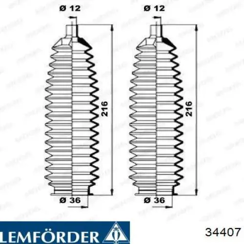 Пыльник рулевой рейки 34407 Lemforder