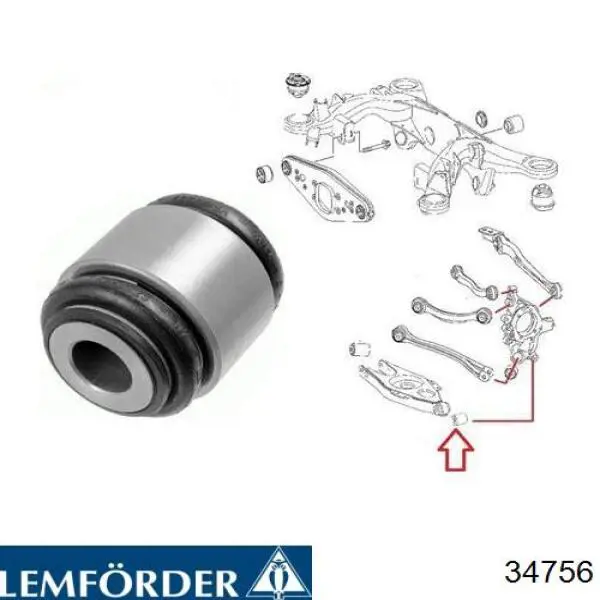Купить 34756 Lemforder Сайлентблок цапфы задней