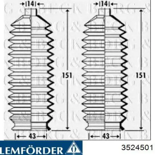 Купить 3524501 Lemforder Чехол рулевого механизма
