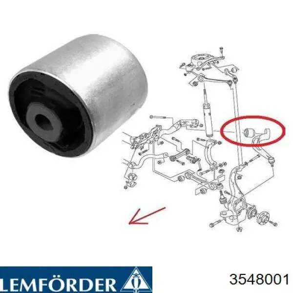 Купить 3548001 Lemforder Сайлентблок нижний передней подвески