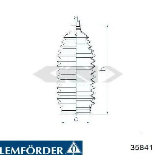 Пыльник рулевой рейки 35841 Lemforder