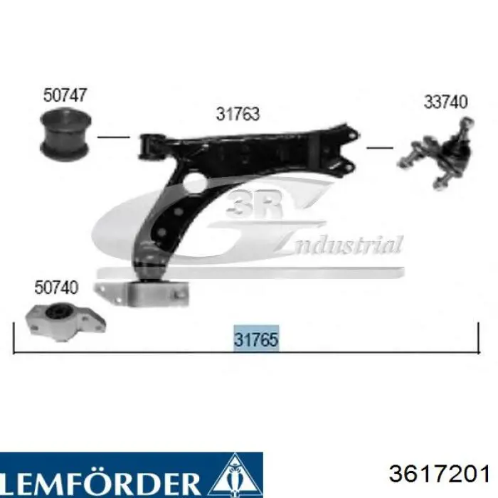 Купить 3617201 Lemforder Нижний правый рычаг передней подвески