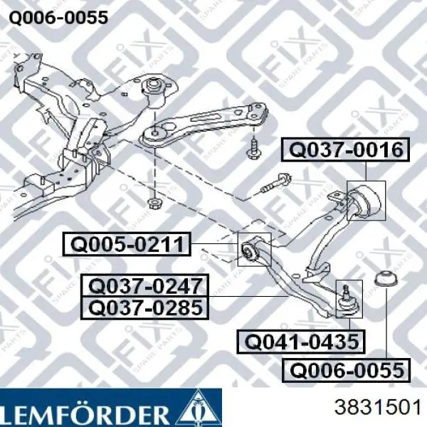 3831501 Lemforder Сайлентблок нижнего переднего рычага