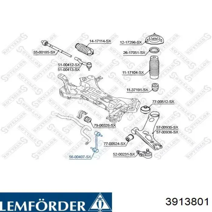 Тяга переднего стабилизатора Lemforder 3913801 цена, от 12.10 USD