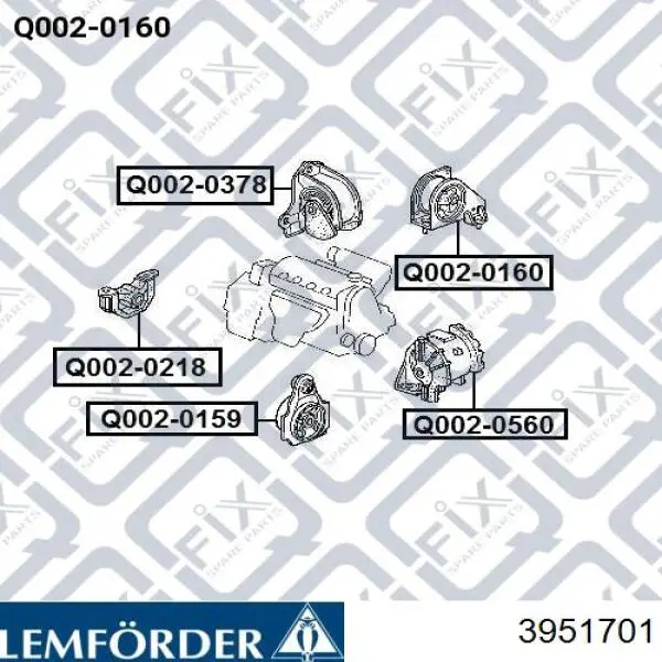 Купить 3951701 Lemforder Подвеска двигателя (силового агрегата)