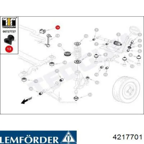 42177 01 Lemforder втулка стабилизатора переднего