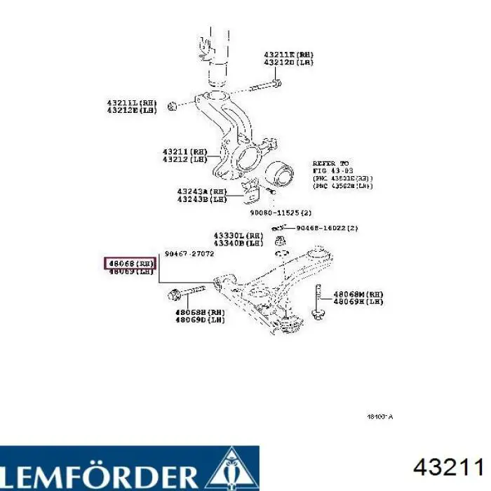 43211 Lemforder suporte de esfera inferior