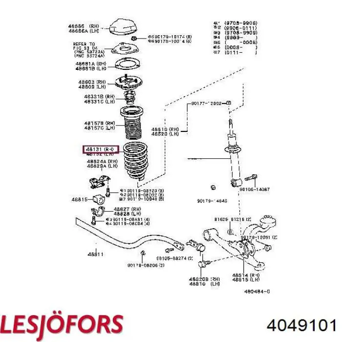 4049101 Lesjofors Пружина передней подвески