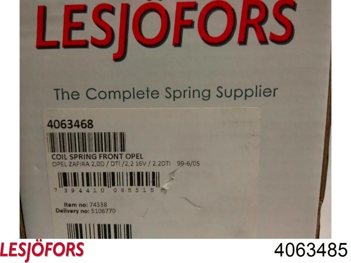 Пружина передняя левая Lesjofors 4063485 цена, от 39.34 USD
