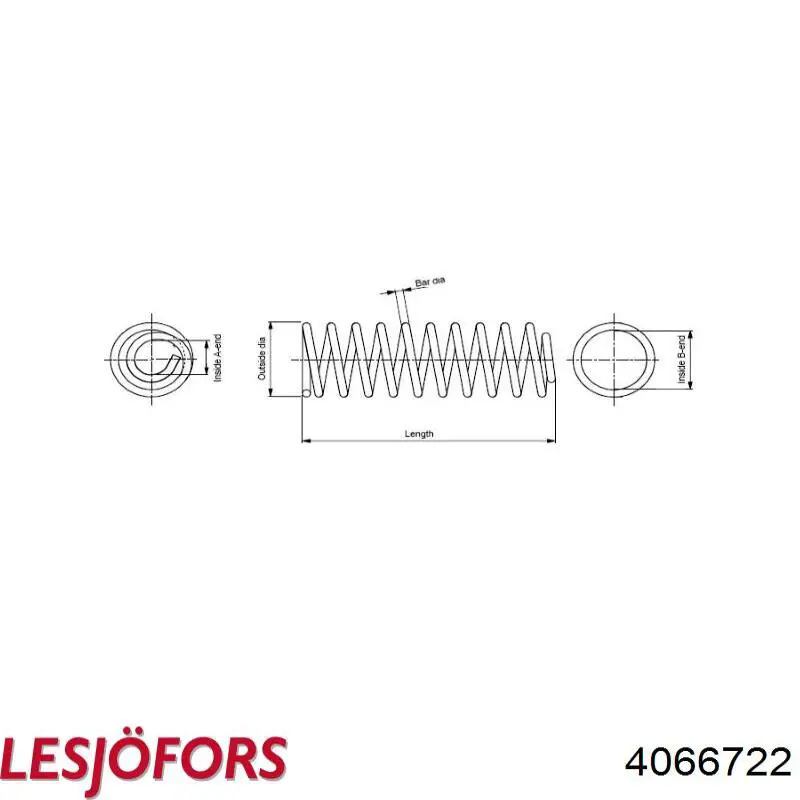 Пружина амортизатора передняя Lesjofors 4066722 цена, от 22.33 USD