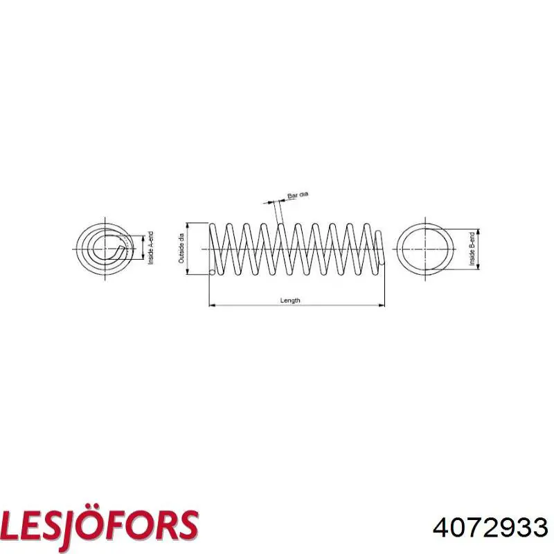 Пружина амортизатора передняя Lesjofors 4072933 цена, от 26.35 USD
