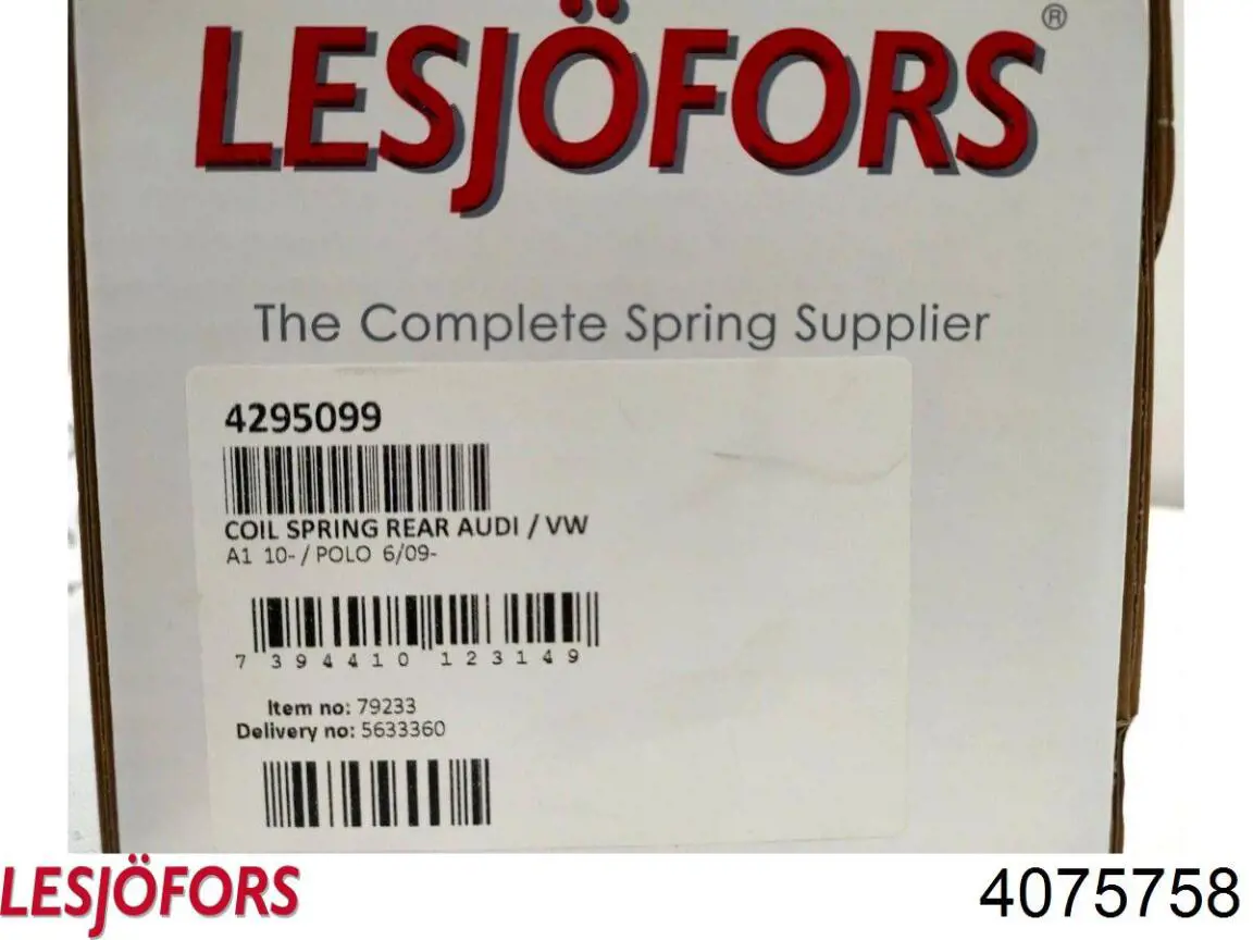 Пружина амортизатора передняя Lesjofors 4075758 цена, от 70.55 USD