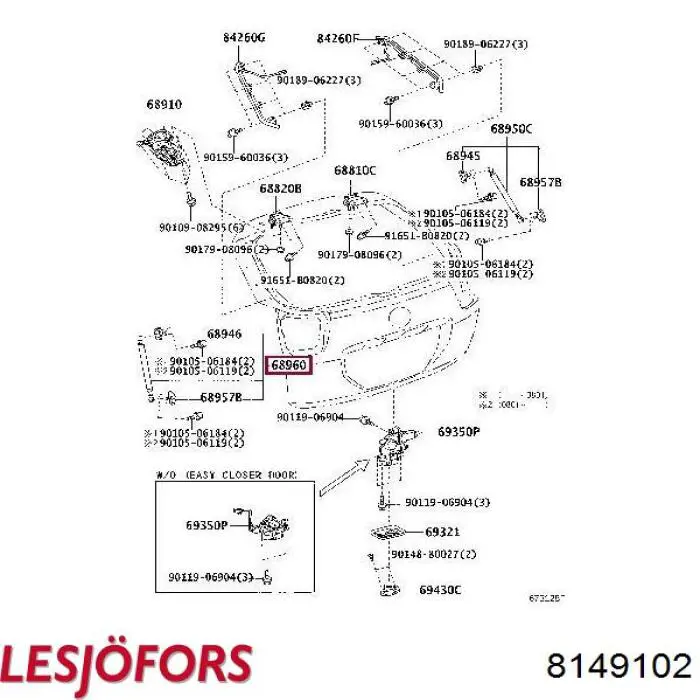 Амортизатор задней двери Lesjofors 8149102 цена, от 31.11 USD