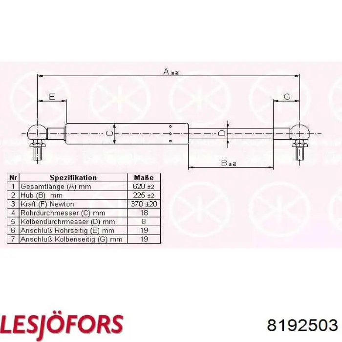 Амортизатор задней двери Lesjofors 8192503 цена, от 11.41 USD