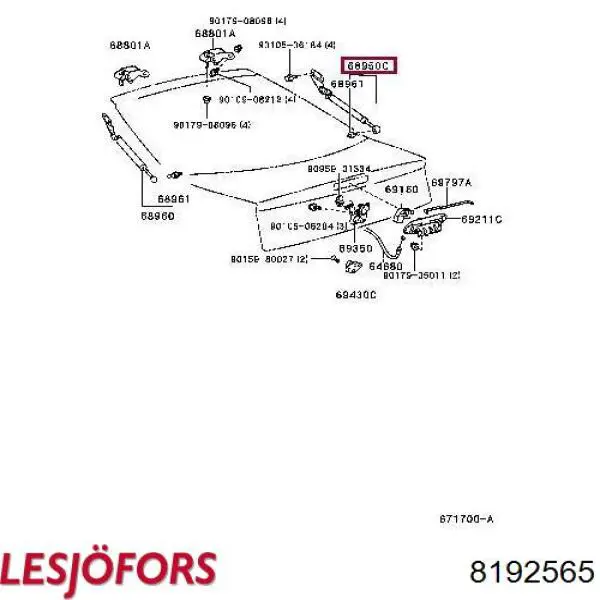 Амортизатор крышки багажника (двери 3/5-й задней) Lesjofors 8192565