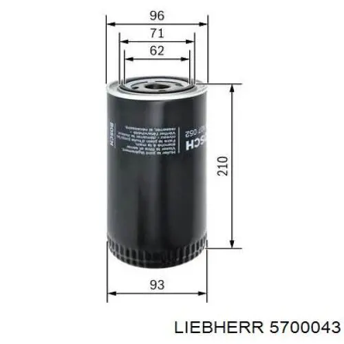 Масляный фильтр 5700043 Liebherr